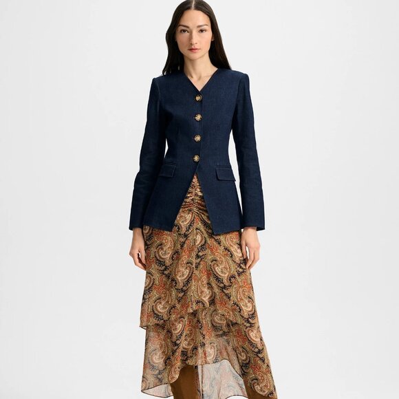 NEW Veronica Beard Cynthia Tailored Denim Jacket, Multi-size - Picture 3 of 11